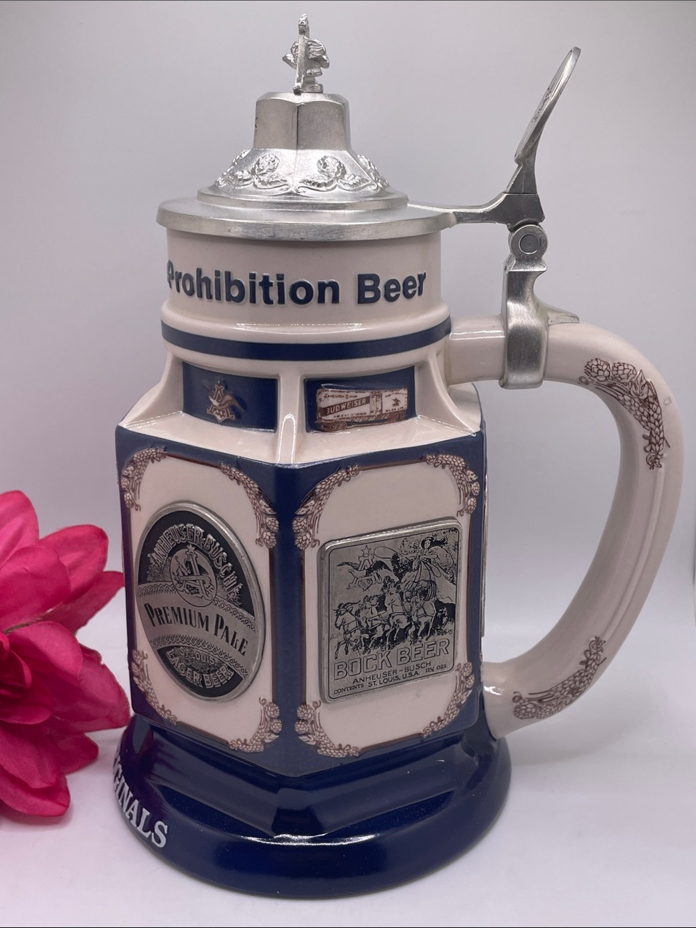 2001 Anheuser-Busch Pre-Prohibition Decorative Lidded Beer Stein - Picture 3 of 9